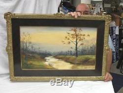 1800 vintage landscape oil painting sign earnest rinker