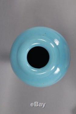 1930s Signed Bauer Antique Oil Jar Blue Ceramic Pot Vintage California (10041)