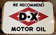 1940s-50s Vintage Dx Motor Oil Sign Double-sided Porcelain