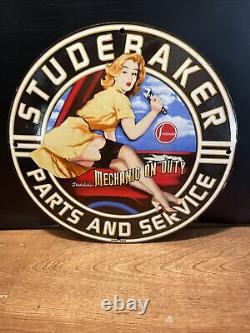1955 Vintage Style Studebaker'' Oil Gas & Oil Porcelain 12 Inches Plate