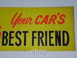 1960s VINTAGE MFA OIL SIGN OIL CAN ADVERTISING SIGN MFA GOLD BOND DOG GRAPHIC