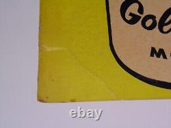 1960s VINTAGE MFA OIL SIGN OIL CAN ADVERTISING SIGN MFA GOLD BOND DOG GRAPHIC