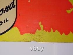 1960s VINTAGE MFA OIL SIGN OIL CAN ADVERTISING SIGN MFA GOLD BOND DOG GRAPHIC