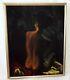 1970s Pacific Oil Painting On Velvet Seated Nude By Ralph Tyree (1921-1979)(val)