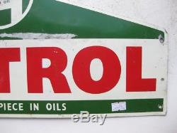24894 Old Vintage Garage Sign Tin n0t Enamel Gas Oil Petrol Pump Globe Castrol