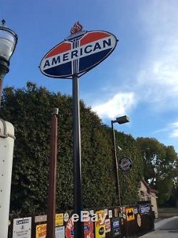 AMERICAN PORCELAIN STANDARD OIL & Gasoline Flame Vintage Sign
