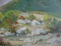 ANNA SIMMONS, LISTED CALIFORNIA PLEIN AIR IMPRESSIONIST Vintage DESERT OIL CALIF