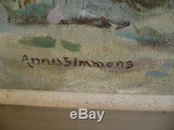 ANNA SIMMONS, LISTED CALIFORNIA PLEIN AIR IMPRESSIONIST Vintage DESERT OIL CALIF