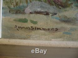 ANNA SIMMONS, LISTED CALIFORNIA PLEIN AIR IMPRESSIONIST Vintage DESERT OIL CALIF