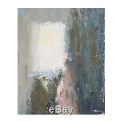 A small vintage abstract painting Signed Forsberg Framed Mid late 20th Century