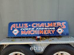 Allis-chalmers Vintage Porcelain Sign 4ft Large Oil Gas Farm Tractor Machinery