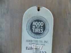 Antique Hood Tires advertising wood thermometer 1900's vintage gas oil Works