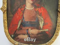 Antique Masterful Painting Orientalism Portrait Signed Rd 19th Century Vintage