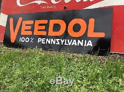 Antique Old Vintage 1920's Style Veedol Motor Oil Greases Gas Sign 43