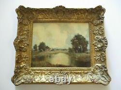 Antique Small Gem Impressionist Painting Landscape Vintage Country Home Signed