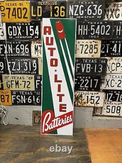 Antique Vintage Old Style Auto Lite Batteries Gas Oil Sign