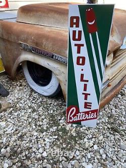 Antique Vintage Old Style Auto Lite Batteries Gas Oil Sign