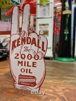 Antique Vintage Old Style Kendall Motor Oil Hand Sign