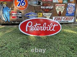 Antique Vintage Old Style Peterbilt Semi Truck Sign