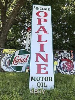 Antique Vintage Old Style Sinclair Opaline Motor Oil Sign 60