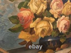 Antique/Vintage Roses Oil painting-beautiful, Pinks, Yellows And Blues