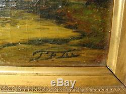 Antique Vintage Signed T. F. Lee Framed Oil Paintingas Iswow