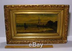 Antique Vintage Signed T. F. Lee Framed Oil Paintingas Iswow