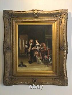 Antique vintage Gilt framed original signed oil painting superb