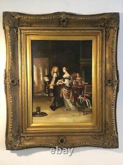 Antique vintage Gilt framed original signed oil painting superb