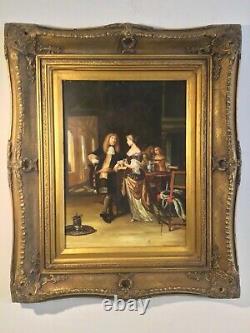 Antique vintage Gilt framed original signed oil painting superb