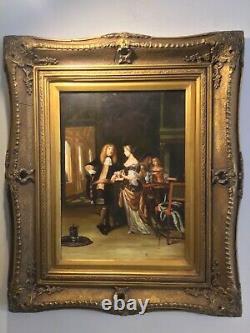 Antique vintage Gilt framed original signed oil painting superb