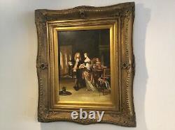 Antique vintage Gilt framed original signed oil painting superb