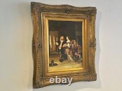 Antique vintage Gilt framed original signed oil painting superb