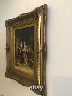 Antique vintage Gilt framed original signed oil painting superb