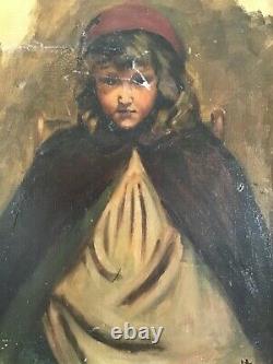 Antique vintage gilt framed 1900s original signed oil painting on canvas