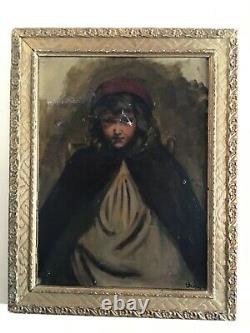 Antique vintage gilt framed 1900s original signed oil painting on canvas