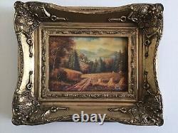 Antique vintage gilt framed original signed oil painting superb Van Veal