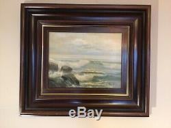 Antique vintage original framed and signed oil painting by puerto marinas