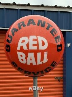 Atlantic Sign Vintage Red Ball Service Guaranteed Station Gas Oil Garage Light