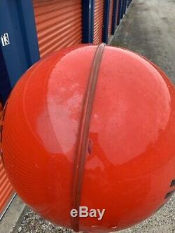 Atlantic Sign Vintage Red Ball Service Guaranteed Station Gas Oil Garage Light