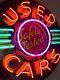 Big! Neon Sign Safety Tested Used Cars Vintage Style Advertising Gas Oil Car