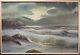 Beautiful Vintage Seascape Oil Painting, Rocky Coast, Signed Clemens Nice