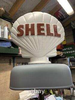 Bowser Petrol Pump Top Shade Vintage Oil Enamel Sign Globe Motor Spirit Shell