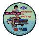 Car Oil Ford 1958 Porcelain Vintage Style Gas Pump Sign