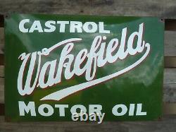 CASTROL porcelain sign advertising vintage gas 24 USA Wakefield motor oil pump