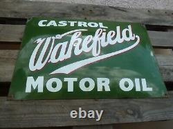 CASTROL porcelain sign advertising vintage gas 24 USA Wakefield motor oil pump