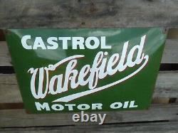 CASTROL porcelain sign advertising vintage gas 24 USA Wakefield motor oil pump