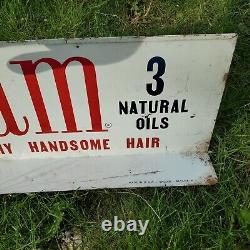 C. 1950s Original Vintage Vam Wildroot Barber Shop Sign Hair Oils 2 Sided Rare