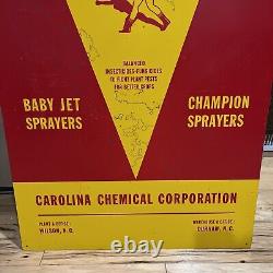 C. 1960s Original Vintage Champion Chemicals Sign Metal Boxer Dealer Sign Gas Oil