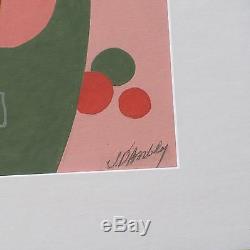 D'ambly Vintage Abstract Modernist Painting MID Century Pop Art Geometric Signed